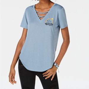 NEW Love Tribe brand Juniors' Crisscross blouse sz XL- WITH TAGS ATTACHED